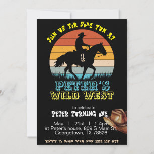 Boy Cowboy zum Geburtstag Einladung, Editierbar me Einladung
