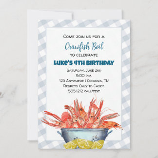 Boy Crawfish Boil Invitation Anniversaire