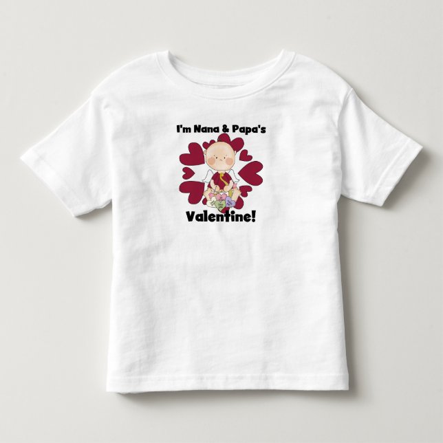 Boy Cupid Nana und Papas Valentinstrauben Kleinkind T-shirt (Vorderseite)