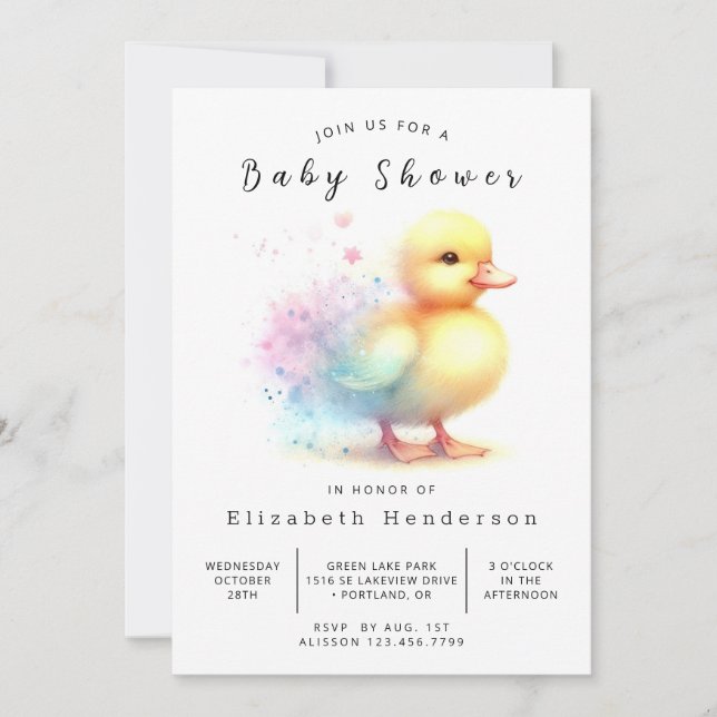 Boy Custom Duck Baby Shower Einladung (Vorderseite)