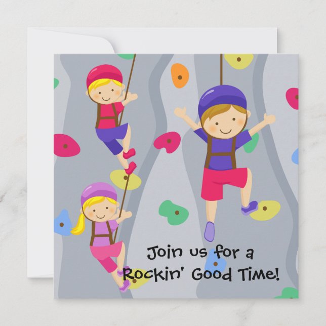 Boy Custom Photo Rock Wall Invitation Anniversaire (Devant)