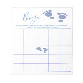 Boy Cute Baby Footprint Baby Shower Bingo Game Notizblock