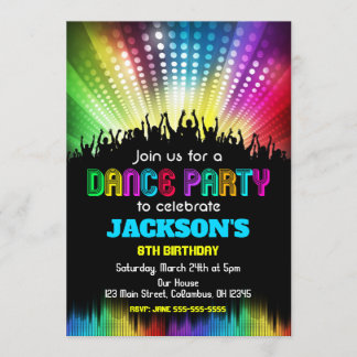 Boy Dance Party Anniversaire Invitation