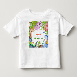 Boy Dinosaur 4th Birthday Invitation Kleinkind T-shirt