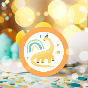 Boy Dinosaur Geburtstagsparty bevorzugt Runder Aufkleber