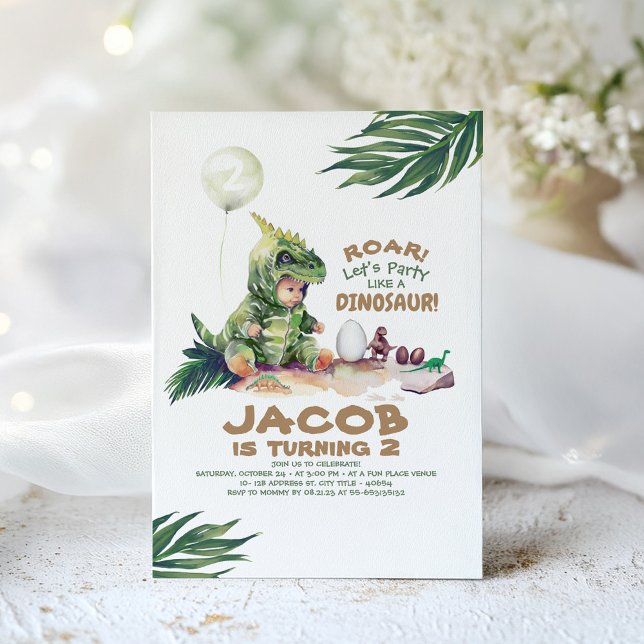 Boy Dinosaur Invitations d'anniversaire (Dinosaur Birthday Invitation)