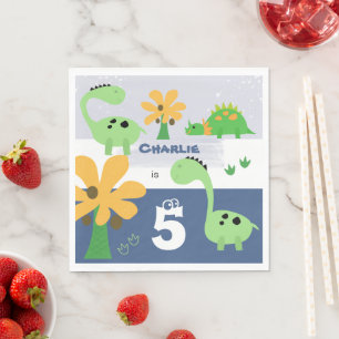 Boy Dinosaur Jurassic Birthday Party Serviette