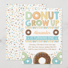 Boy Doughnut Einladung Donut Geburtstag Sprinkles