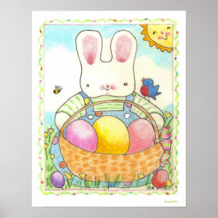 Boy Easter Bunny Poster