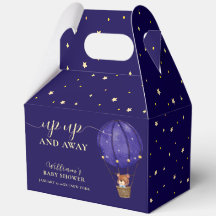 Boy Elegant Stars Bear Hot Air Ballon Babydusche