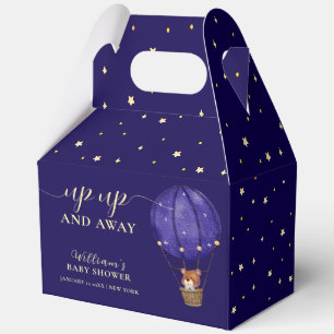 Boy Elegant Stars Bear Hot Air Ballon Babydusche Geschenkschachtel