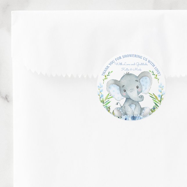 Boy Elephant Baby Shower bevorzugt Sticker (Von Creator hochgeladen)