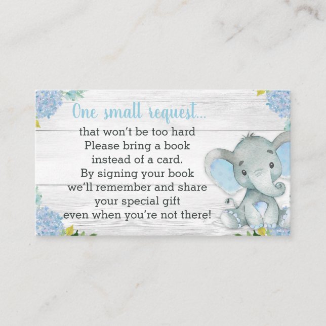 Boy Elephant Baby Shower Buy Request Card Begleitkarte (Vorderseite)
