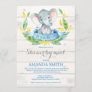 Boy Elephant Baby shower par Mail Invitation