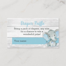 Boy Elephant Diaper Raffelkarten