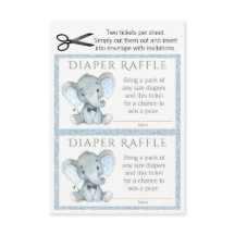 Boy Elephant Diaper Raffles Tickets