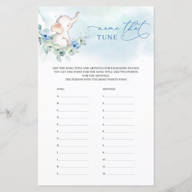 Boy Elephant Eucalyptus floral Name, dass Tune-Spi (Vorderseite)