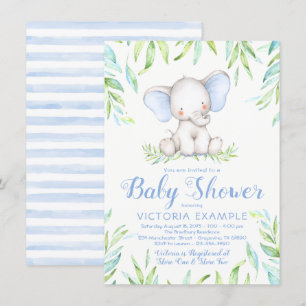 Boy Elephant Jungle Baby Shower Einladungen