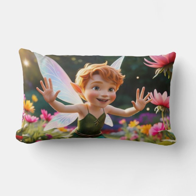 Boy Fairy Greetings Lendenkissen (Vorderseite)