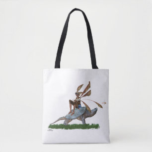 Boy Fairy reitet auf der Schildkrötentasche Tasche
