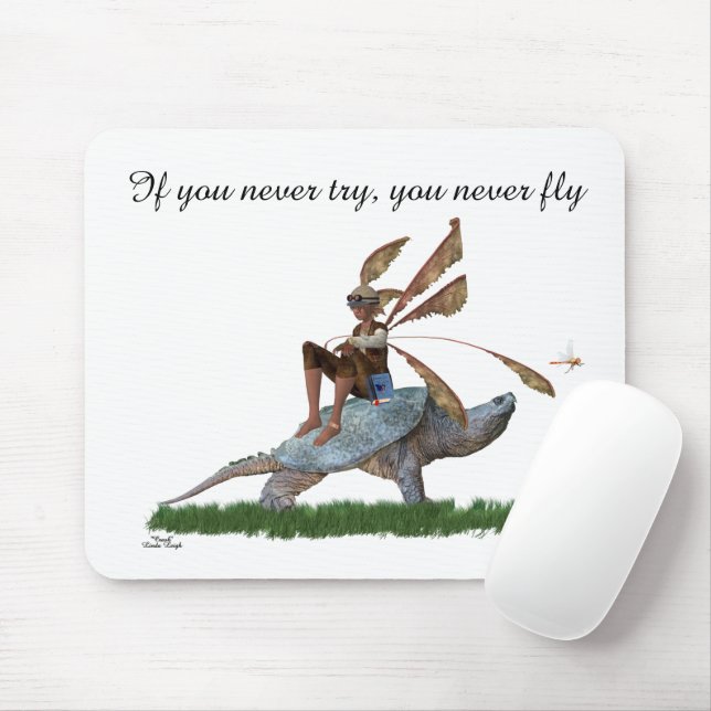 Boy Fairy reitet auf der Turtle Mousepad (Mit Mouse)