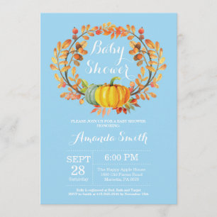 Boy Fall Pumpkin Baby Shower Einladungskarte