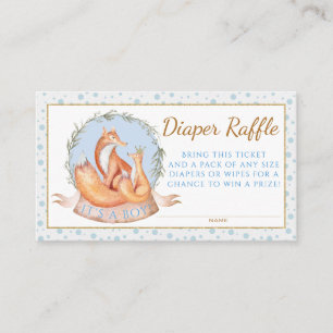 Boy Fall Winter Woodland Fox Diaper Raffelkarten Begleitkarte
