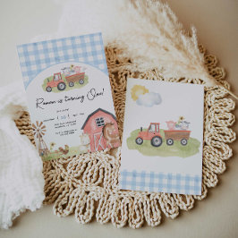 Boy Farm Animals Barnyard Geburtstag Einladung