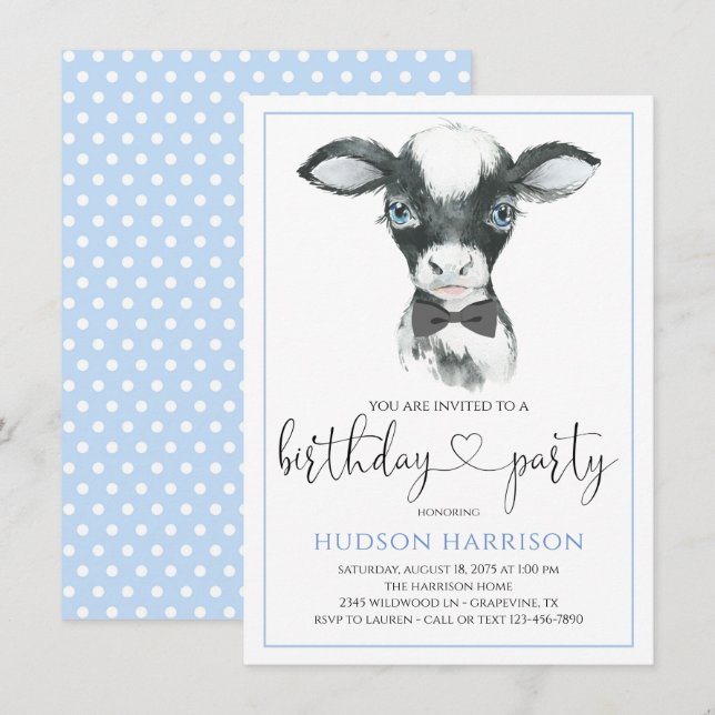 Boy Farm Birthday Party Einladungen (Vorne/Hinten)