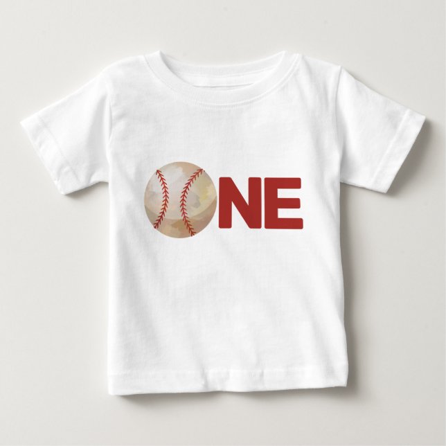 Boy First Birthday Baseball ONE Baby T-shirt (Vorderseite)