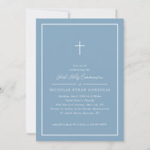 Boy First Holy Communion Blue Cross Simple Frame