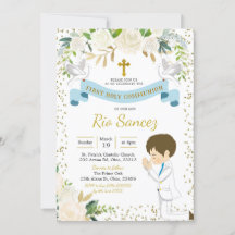 Boy First Holy Communion Invitation