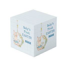 Boy First Oaster Bunny auf Blume Swing Würfel