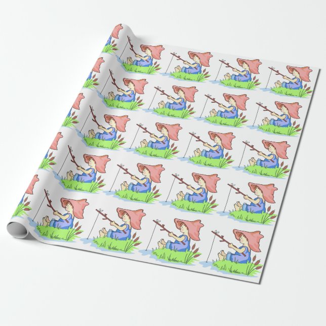 Boy Fishing Geschenkpapier (Ungerollt)