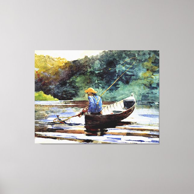 Boy Fishing, Kunstwerk von Winslow Homer Leinwanddruck (Vorderseite)