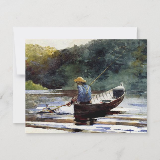 Boy Fishing, schöne Kunst von Winslow Homer (Vorderseite)