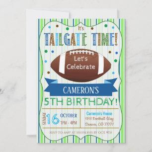 Boy Football Tailgate Anniversaire Invitation