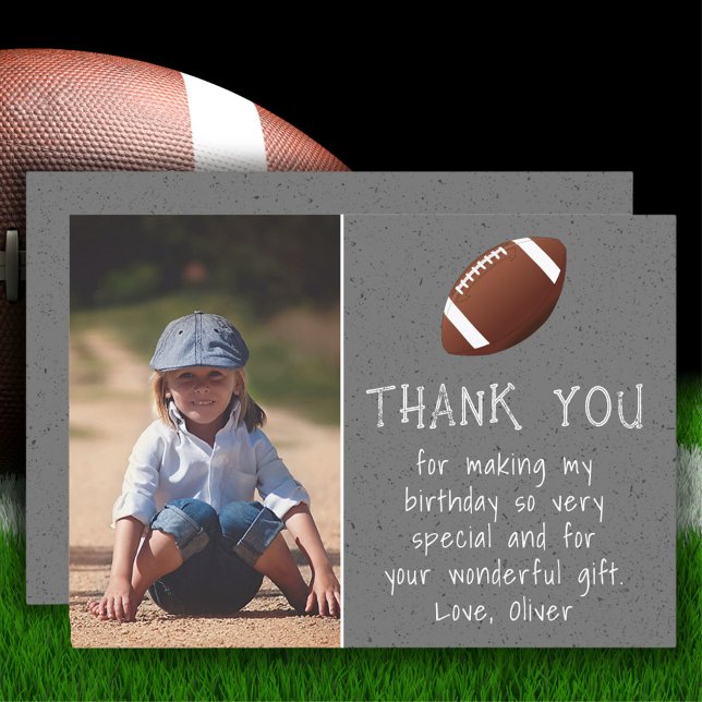 Boy Foto Football Ball Kind's Geburtstag Dankeskarte (Von Creator hochgeladen)
