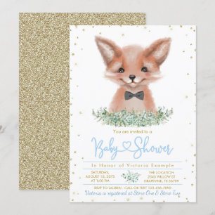 Boy Fox Little Man Baby Dusche Einladung