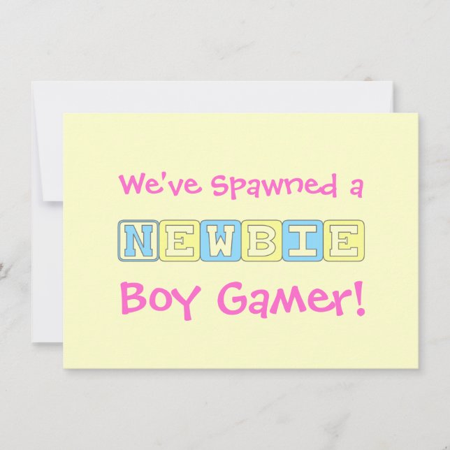 Boy Gamer Baby Shooter Einladung (Vorderseite)