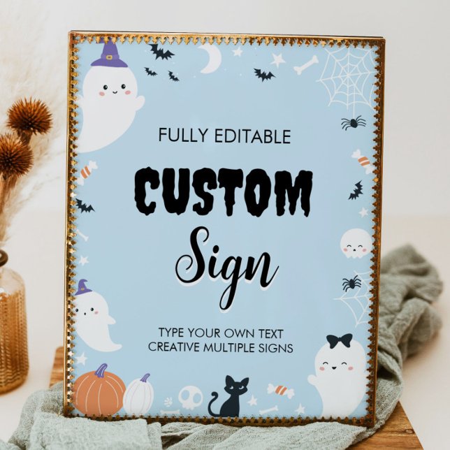 Boy Ghost Birthday Party Table Sign Poster (Von Creator hochgeladen)