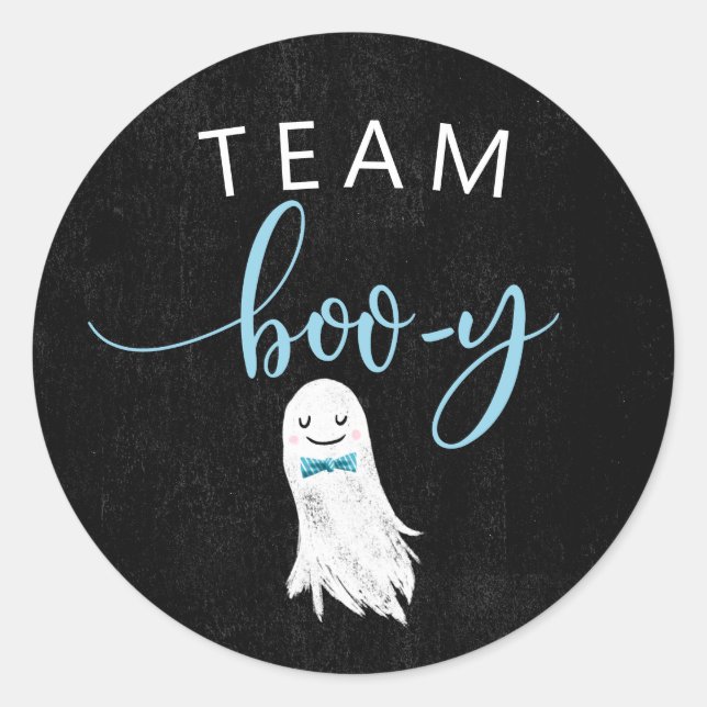 Boy Ghost Gender Enthüllung Party Abstimmung Runder Aufkleber (Vorderseite)