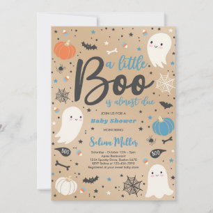 Boy Ghost Little Boo ist zu Halloween Baby Dusche Einladung