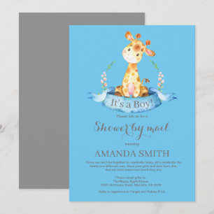 Boy Giraffe Baby Shower by Mail Einladung