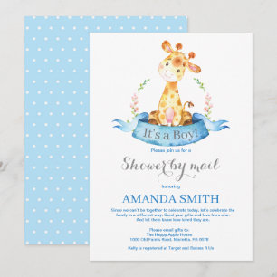 Boy Giraffe Baby Shower by Mail Einladung