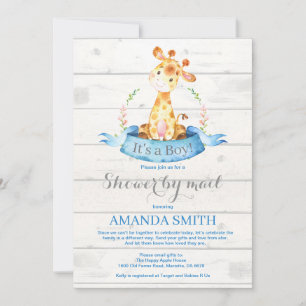 Boy Giraffe Baby shower par Mail Invitation