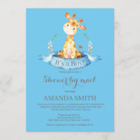 Boy Giraffe Baby shower par Mail Invitation