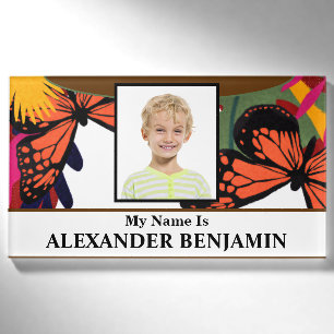 Boy Girl Child Student Foto School Ausweis Namenschild