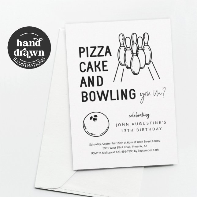 Boy Girl Teen Kids Bowling Party Einladung (Von Creator hochgeladen)