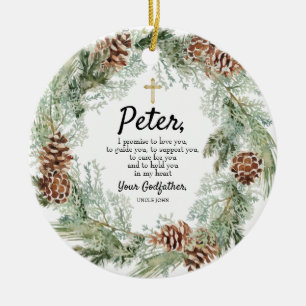 Boy Godvater Personalisiertes Versprechen an Godch Keramik Ornament